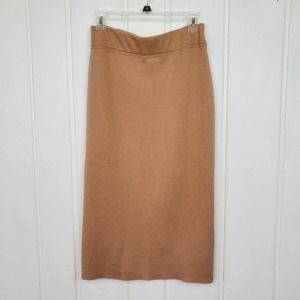 Massimo Dutti Beige Cotton Cashmere Pencil Midi Skirt US Women's Medium